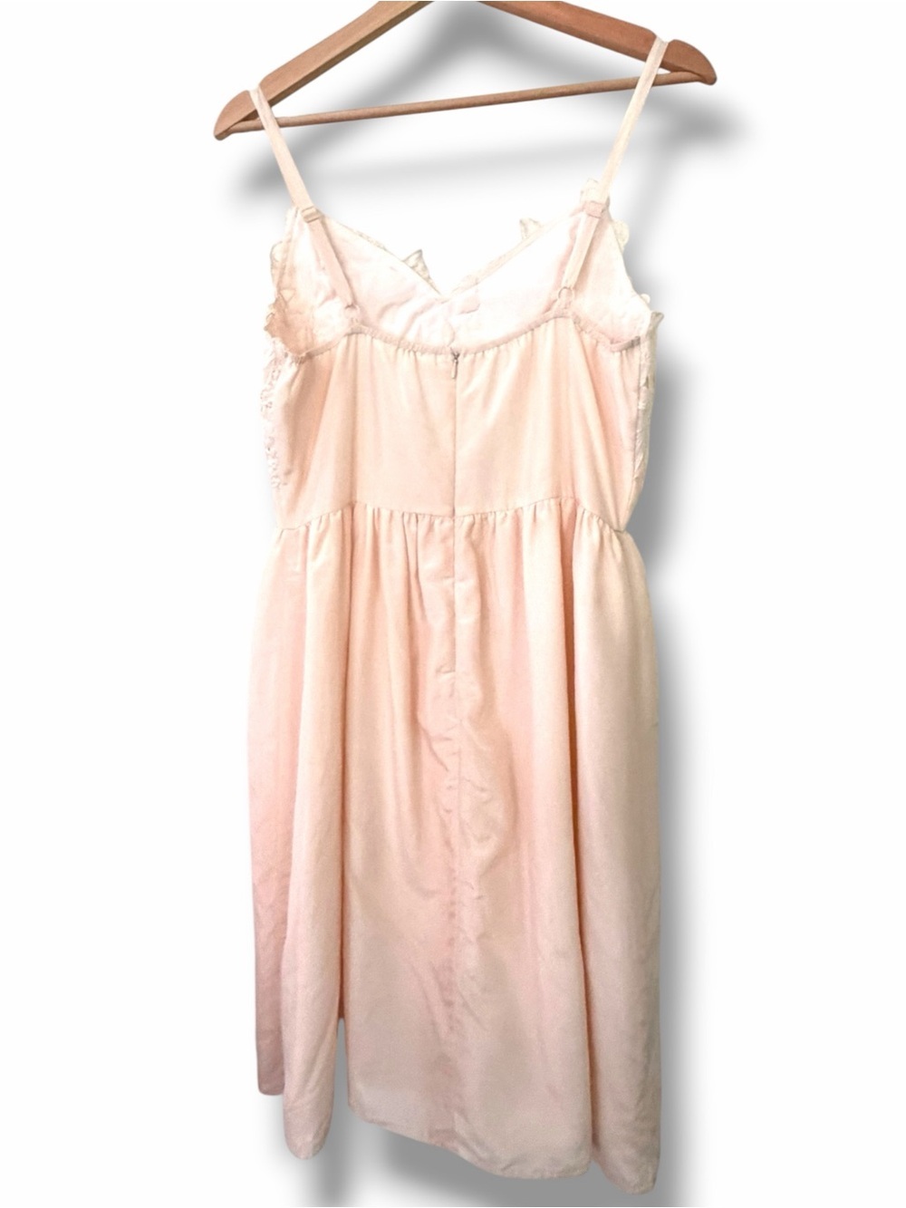 Esley Blush Floral Lace Slip Dress Sleeveless Medium Boho Romantic Cotton Silk - Picture 6 of 14